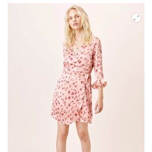 Floral Pink Wrap Dress